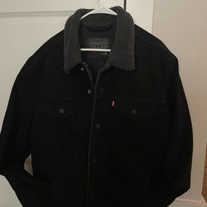 Levi's Black Denim Sherpa Jacket